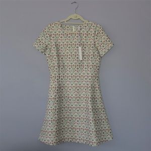 NWT Maggie Frances Silk and Wool Fit Flare Dress